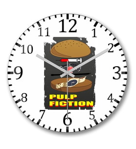 Pulp Fiction1 Duvar Saati Bombeli Gercek Cam
