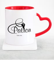 BK Gift Kişiye Özel Mesleki Patron Kırmızı Kalpli Kupa Bardak  2