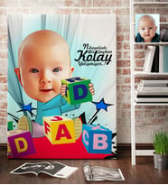 BK Gift Kişiye Özel Bebek Karikatür Kanvas Tablo 70x100cm 4