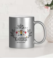 BK Gift Kişiye Özel Yılın En İyi Kardeşi Gümüş Yaldızlı Kupa Bardak  2