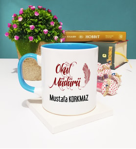 Okul Müdürü Kupa Bardak Mavi