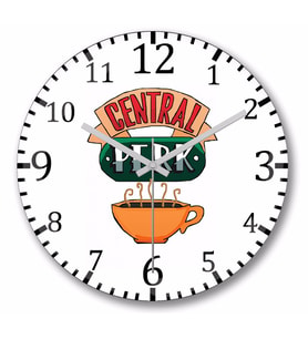 Central Perk Duvar Saati Bombeli Gercek Cam