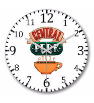 Central Perk Duvar Saati Bombeli Gercek Cam