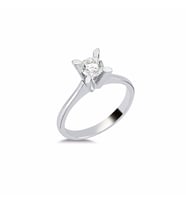 0.70ct Pırlanta Tektaş Yüzük - 18K (Beyaz)