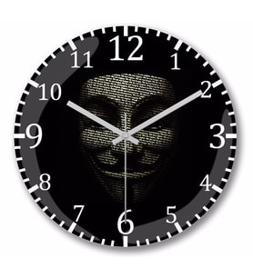 V For Vendetta We Don't Duvar Saati Bombeli Gercek Cam