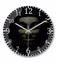 V For Vendetta We Don't Duvar Saati Bombeli Gercek Cam