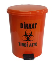 Tıbbi Atık Kovası 10 Lt Turuncu Pedallı Ücretsiz Kargo