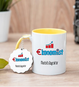 Ekonomist Sarı Kupa Bardak Ve Anahtarlık Set