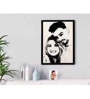 BK Gift Kişiye Özel Sevgililer Silüet Kanvas Tablo 30x50cm-1A