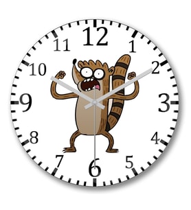 Regular Show Rickboy Duvar Saati Bombeli Gercek Cam