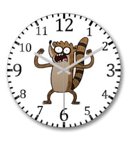 Regular Show Rickboy Duvar Saati Bombeli Gercek Cam