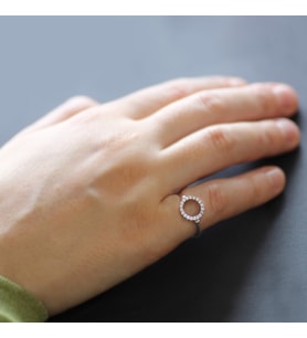Zirkon Taşlı Oval Tasarım 925 Ayar Gümüş Bayan Yüzük