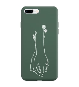Iphone 8 Plus Çizgi Tasarımlı Koyu Yeşil Lansman Telefon Kılıfı
