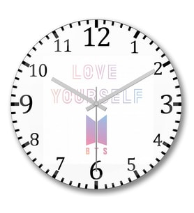 Love Yourself Bts Duvar Saati Bombeli Gercek Cam