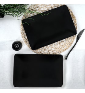 Keramika Mat Siyah Siera Kayık Tabak 31 Cm 2 Adet