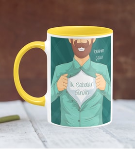 BK Gift Kişiye Özel Babalar Günü Temalı Sarı Kupa Bardak 18338s