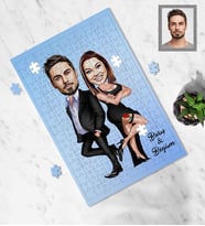 Kişiye Özel Sevgili Karikatürlü A4 99 Parça Puzzle Model 12