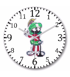 Marvin The Martian Smoking Duvar Saati Bombeli Gercek Cam