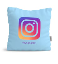 BK Gift Kişiye Özel Instagram Mavi Yastık