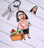 BK Gift Kişiye Özel Bayan Öğretmen Karikatür Anahtarlık  5
