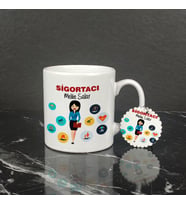 Sigortacı Kupa Bardak ve Anahtarlık Set