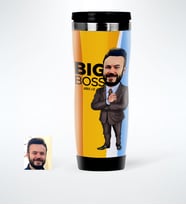 BK Gift Kişiye Özel Bay Big Boss Karikatürlü Çelik Termos Bardak  3