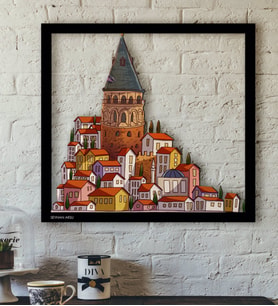 BK Gift Kişiye Özel İstanbul Galata Kulesi Temalı 3D Ahşap Tablo-2