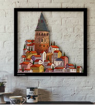 BK Gift Kişiye Özel İstanbul Galata Kulesi Temalı 3D Ahşap Tablo-2