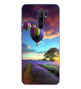 Lavanta Bahçesi Tasarımlı Süper Şeffaf Silikon Telefon Kılıfı Xiomai Redmi 9