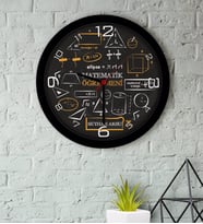 BK Gift Kişiye Özel Matematik Öğretmeni Ahşap Duvar Saati-10 (Beyaz)