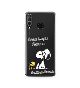 Snoopy Tasarımlı Süper Şeffaf Silikon Telefon Kılıfı Huawei P30 Lite