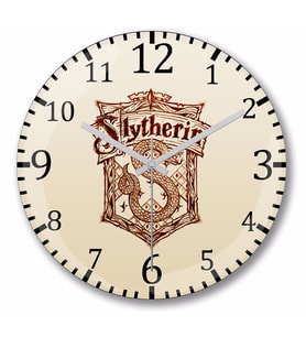 Slytherin Slytherin  Duvar Saati Bombeli Gercek Cam