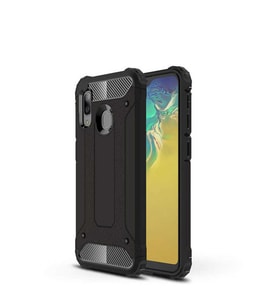 Galaxy A20E Armor Hybrid Ultra Koruma Kamera Korumalı Zırh Kılıf (Siyah)