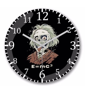 E=mc2 Matematik Duvar Saati Bombeli Gercek Cam
