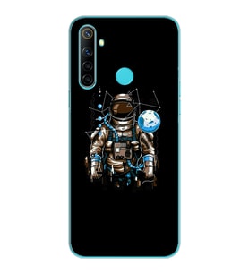 Uzay Astronot Tasarım Süper Şeffaf Silikon Telefon Kılıfı Oppo Realmi 6i