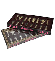 (Sadece Satranç Taşı İsteyene) Gifthome, Büyük, Metal, Parlak, İngiliz Figürlü Satranç Taşı (Çok Renkli)
