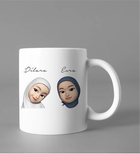 Emoji Kız Arkadaş Kupası Kişiye Özel