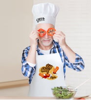BK Gift Kişiye Özel Big Chef Erkek Mutfak Önlüğü ve Aşçı Şapkası Seti-2 (Beyaz)