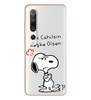 Snoopy Tasarımlı Süper Şeffaf Silikon Telefon Kılıfı Xiomai Mi10- Mi 10 Pro