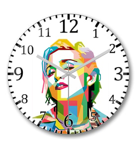 Madonna Circle Duvar Saati Bombeli Gercek Cam