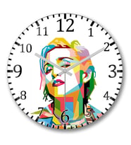 Madonna Circle Duvar Saati Bombeli Gercek Cam