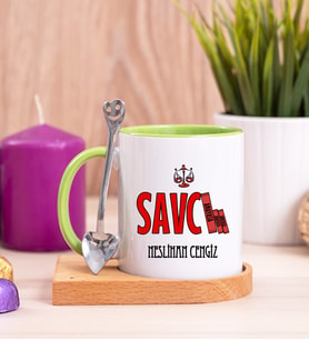 Savcı Ahşap Altlıklı Yeşil Kupa Bardak