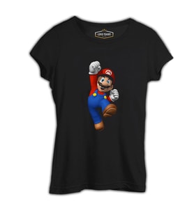 Mario & Luigi - Mario Siyah Bayan Tshirt