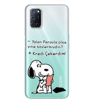 Snoopy Tasarımlı Süper Şeffaf Silikon Telefon Kılıfı Oppo A52-A72