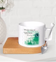 BK Gift Kişiye Özel Din Kültürü Ve Ahlak Bilgisi Öğretmeni Ahşap Altlıklı Seramik Fincan-4 (Beyaz)