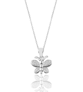 Söğütlü Silver Gümüş kelebek modeli kolye