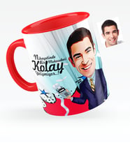 BK Gift Kişiye Özel Bay Muhasebeci Karikatürlü Kırmızı Kupa Bardak  1