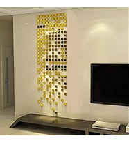 Dekor Süs MOZAIK AYNA 100x adet Pleksi Dekoratif GOLD Antre Banyo