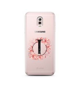 Pembe Çiçekli Harf Tasarım Süper Şeffaf Silikon Telefon Kılıfı Samsung C8  I-Har
