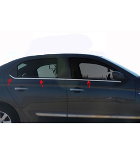Peugeot 301 Krom Cam Çıtası 4 prç. 2012 Üzeri P. Çelik